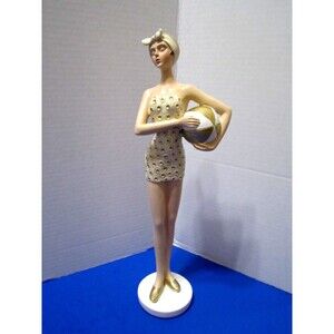 NEW Art Deco Style Bathing Beauty Beach Lady Figurine Miami Beach Vintage Style
